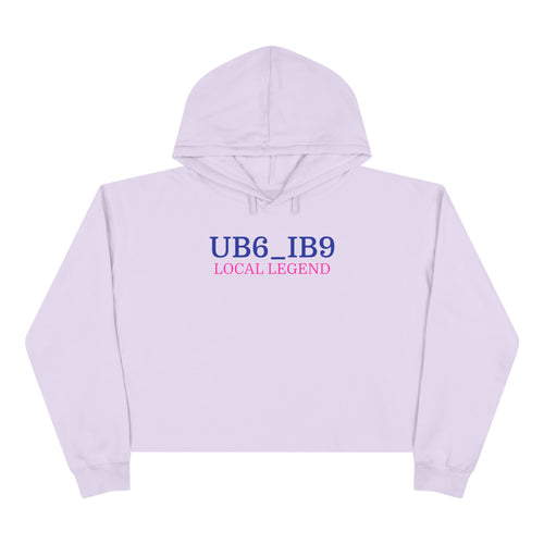 Crop Hoodie — UB6_IB9 "Local Legend" Minimal Graphic Cropped Hoodie