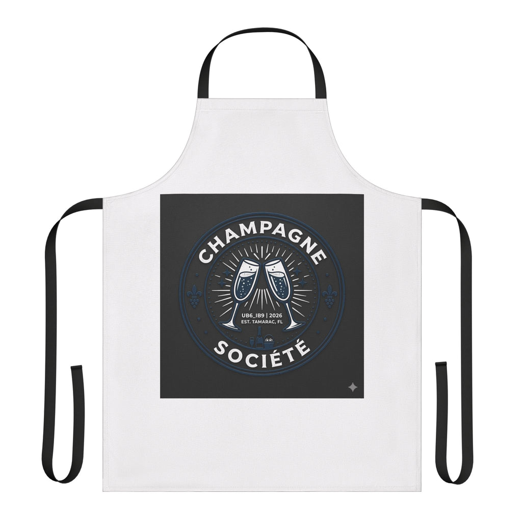Champagne Société Apron — Toasting Glasses Kitchen Apron for Wine & Party Lovers