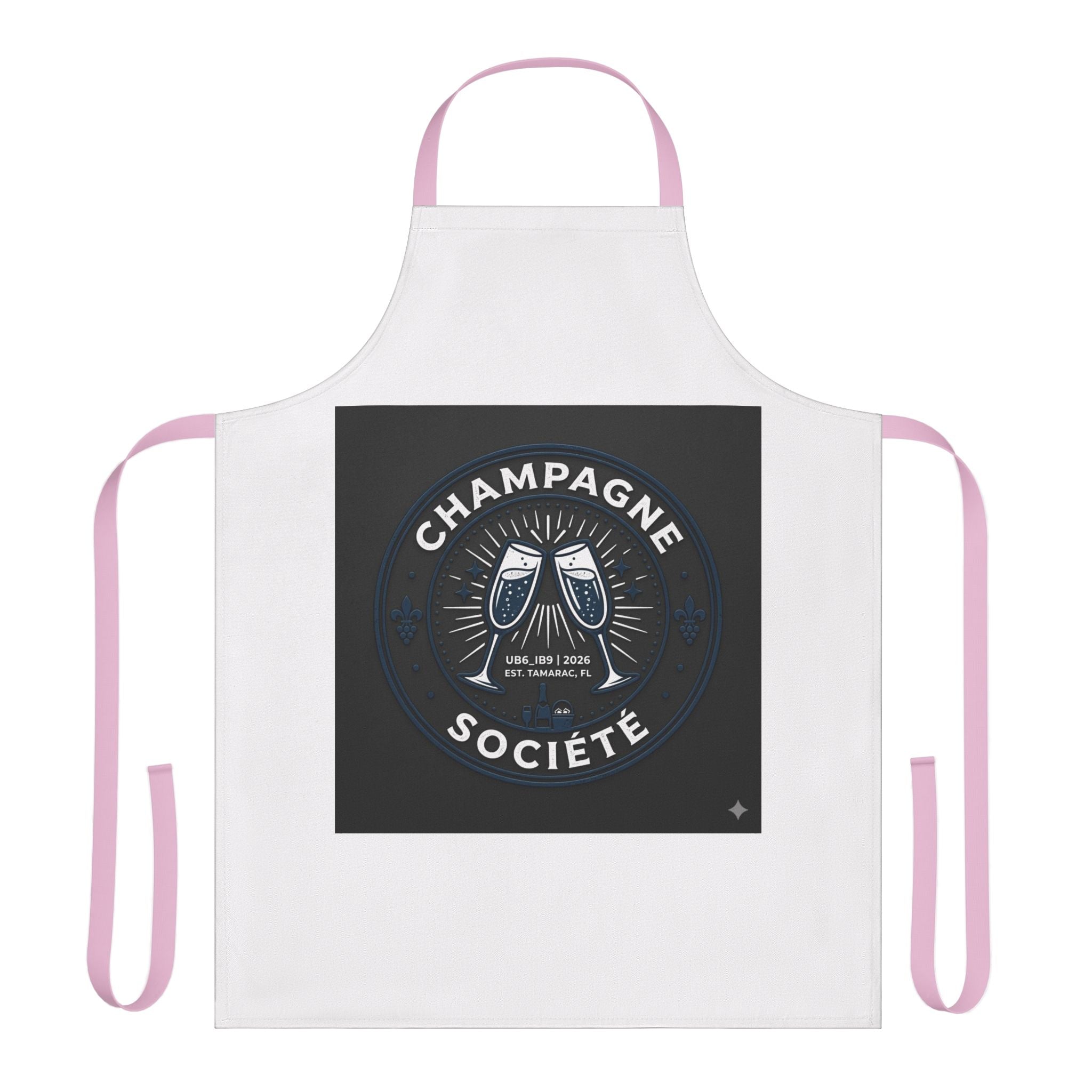 Champagne Société Apron — Toasting Glasses Kitchen Apron for Wine & Party Lovers