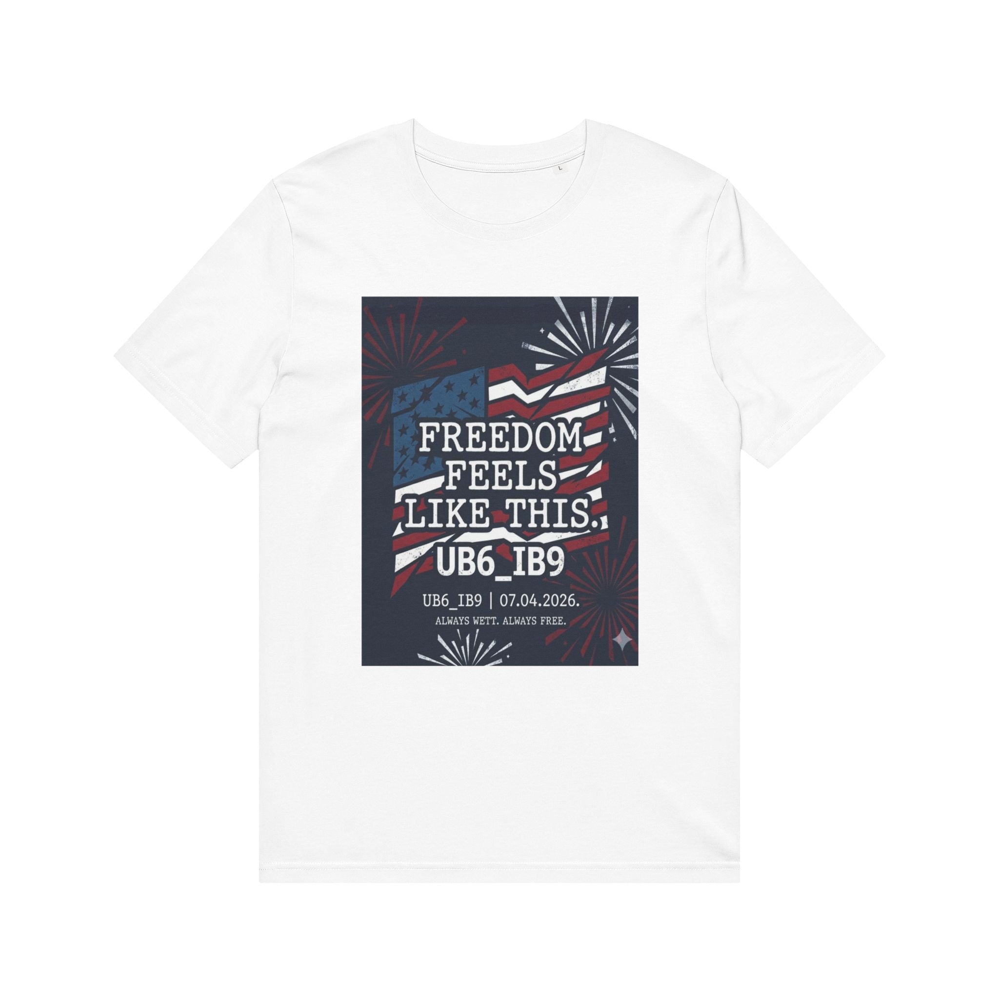 Ladies: Freedom Feels Like This T-Shirt — Patriotic 4th of July American Flag Tee