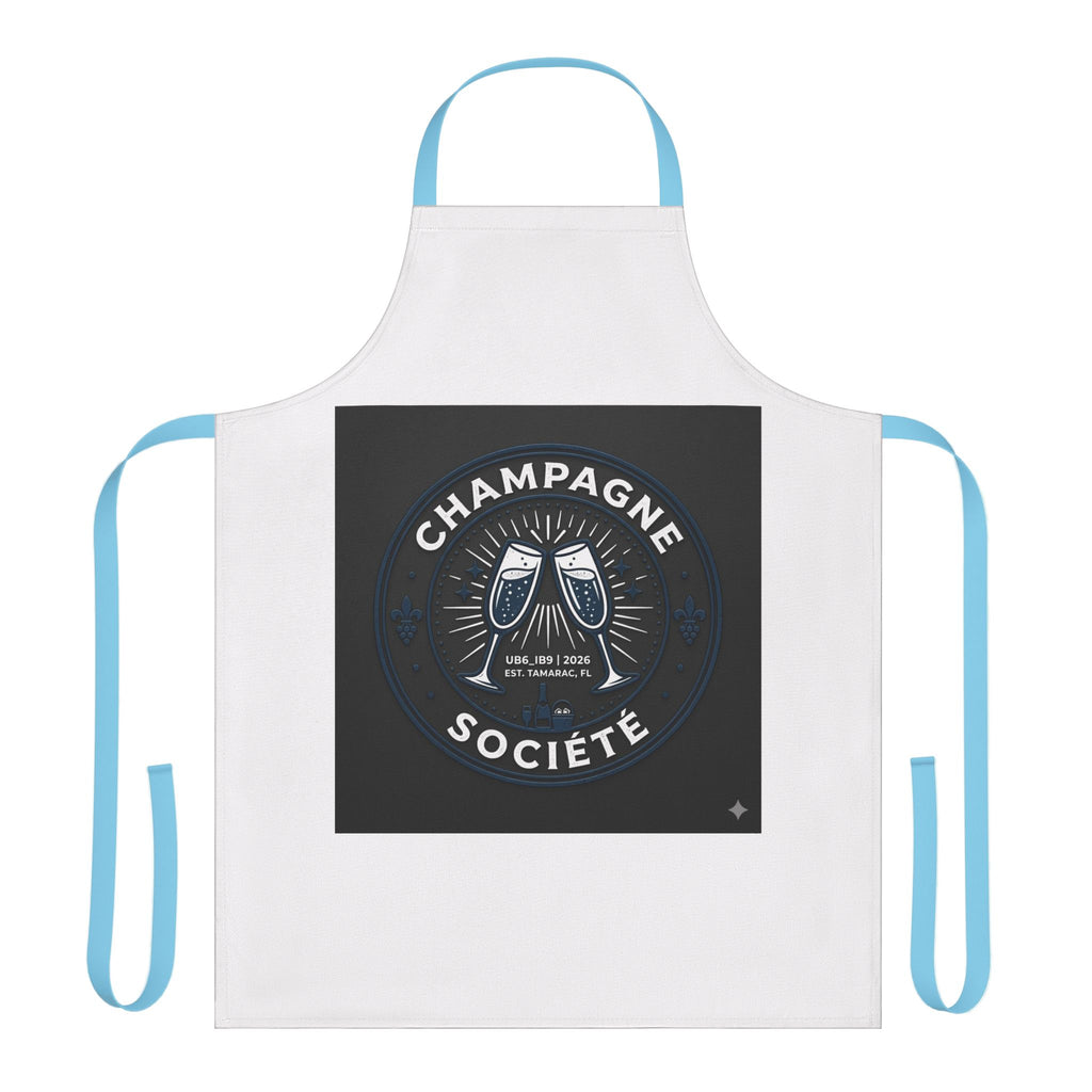 Champagne Société Apron — Toasting Glasses Kitchen Apron for Wine & Party Lovers
