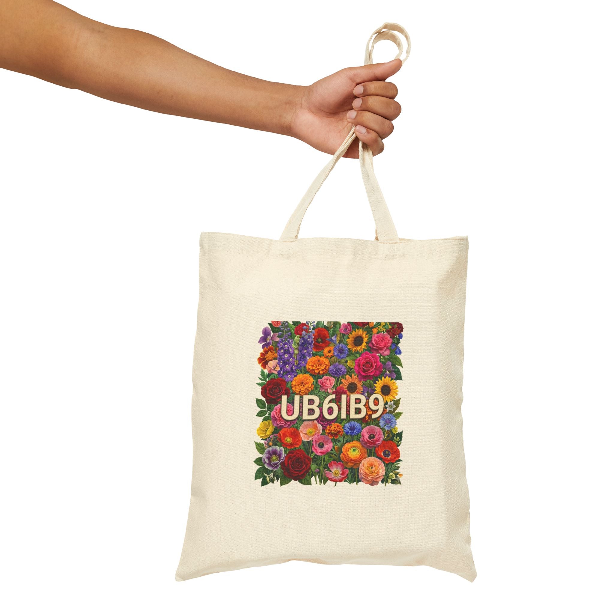 Hide n Seek Floral Lettering Tote Bag — Colorful Flower Alphabet Canvas