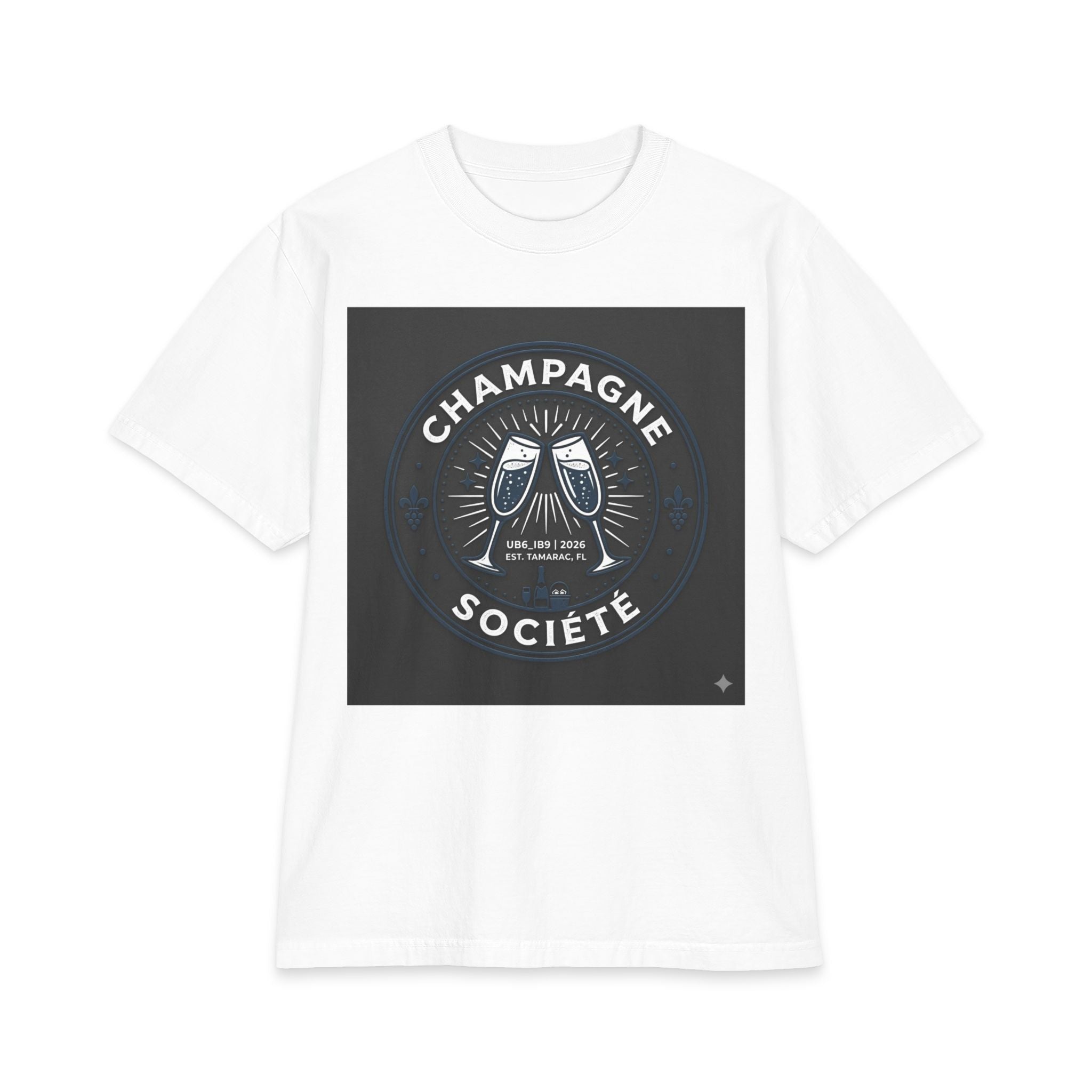 Champagne Société T-Shirt — Toasting Glasses Celebration Tee