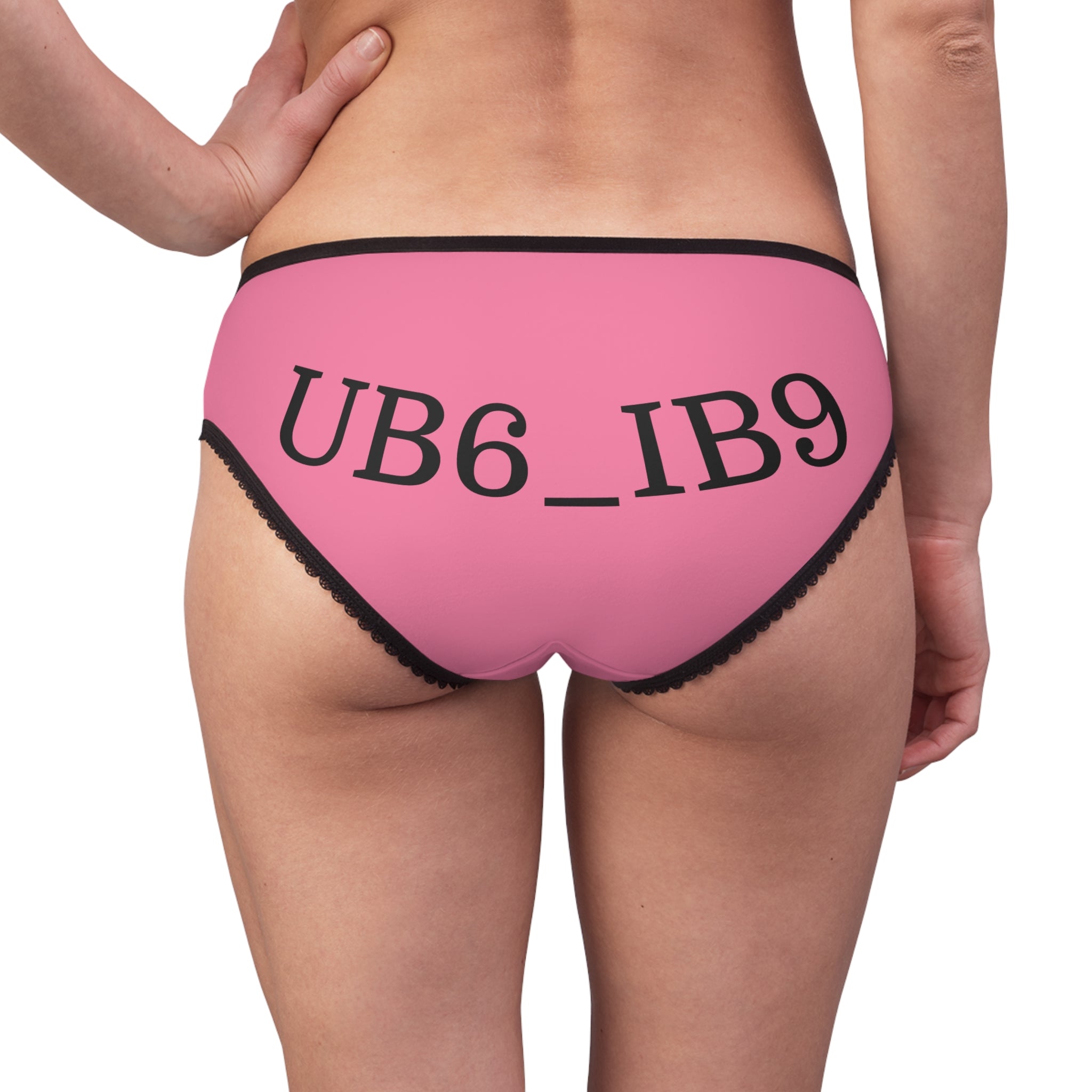 Red Lace-Trim Briefs with '69' & Code Back — Flirty Women's Underwear
