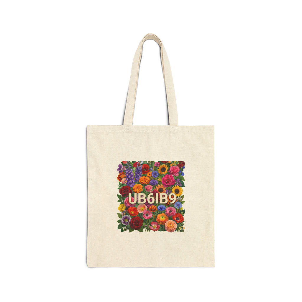 Hide n Seek Floral Lettering Tote Bag — Colorful Flower Alphabet Canvas