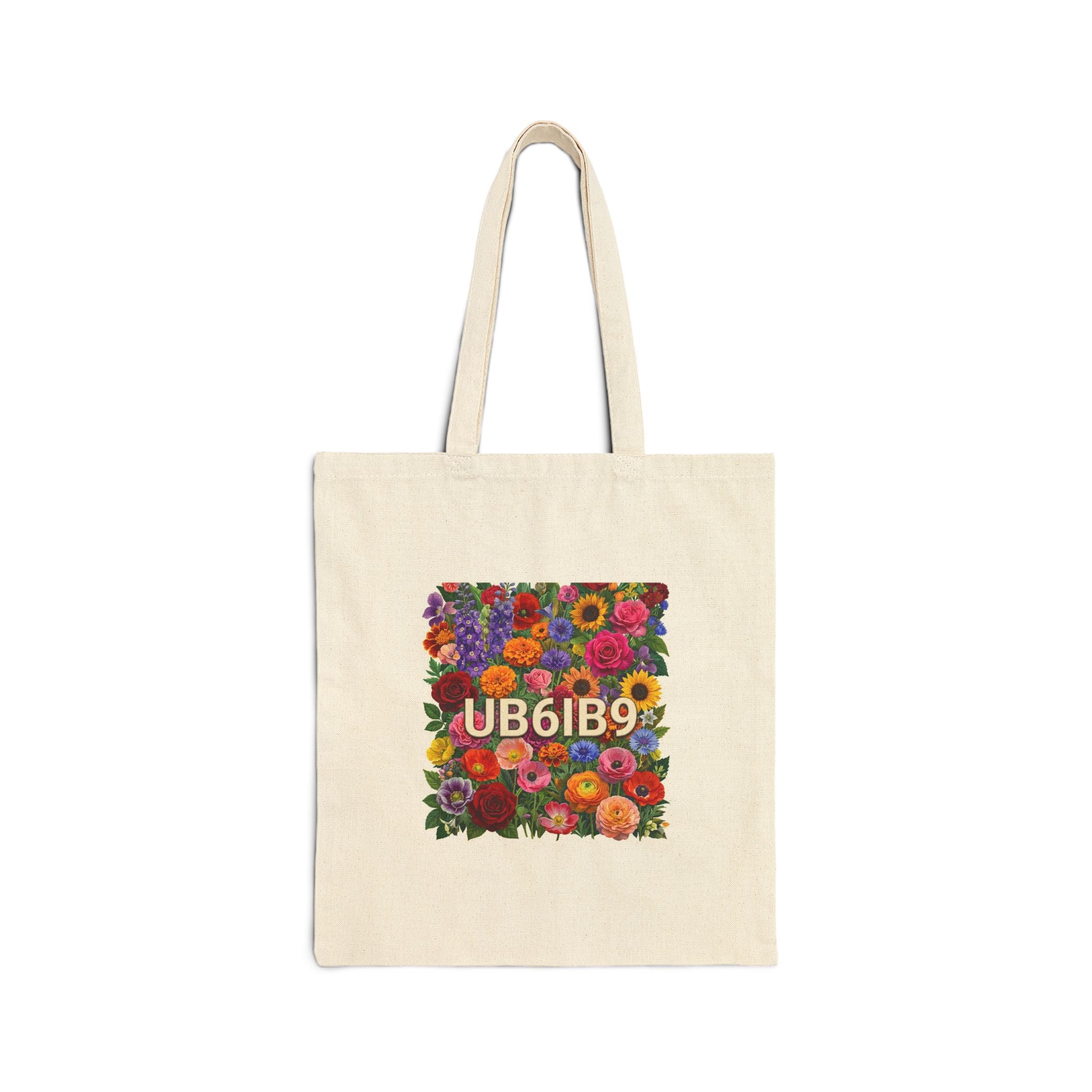 Hide n Seek Floral Lettering Tote Bag — Colorful Flower Alphabet Canvas