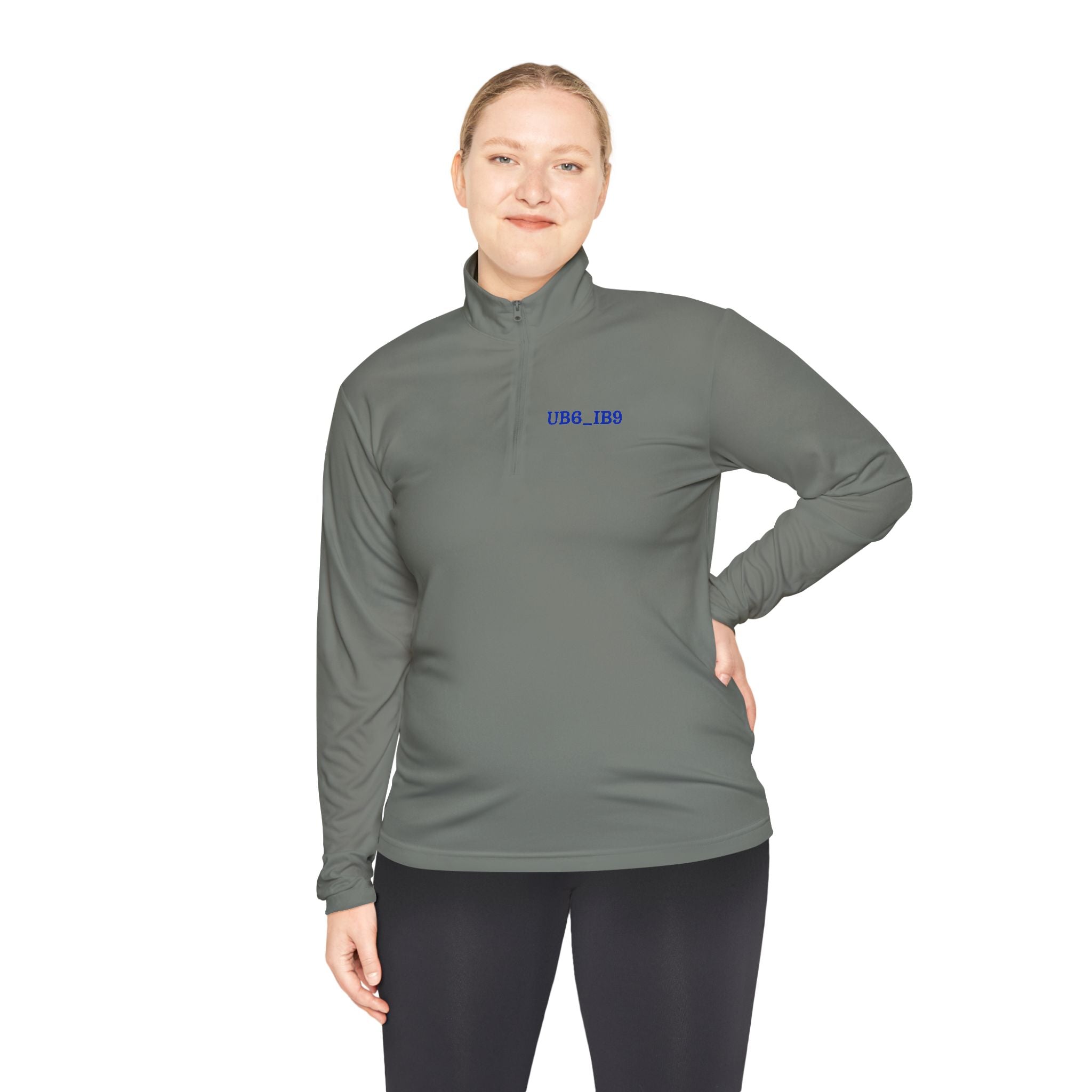 Quarter-Zip Pullover with Small Blue Logo - Minimal Athletic Layer