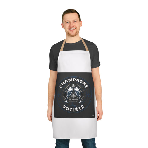 Champagne Société Apron — Toasting Glasses Kitchen Apron for Wine & Party Lovers