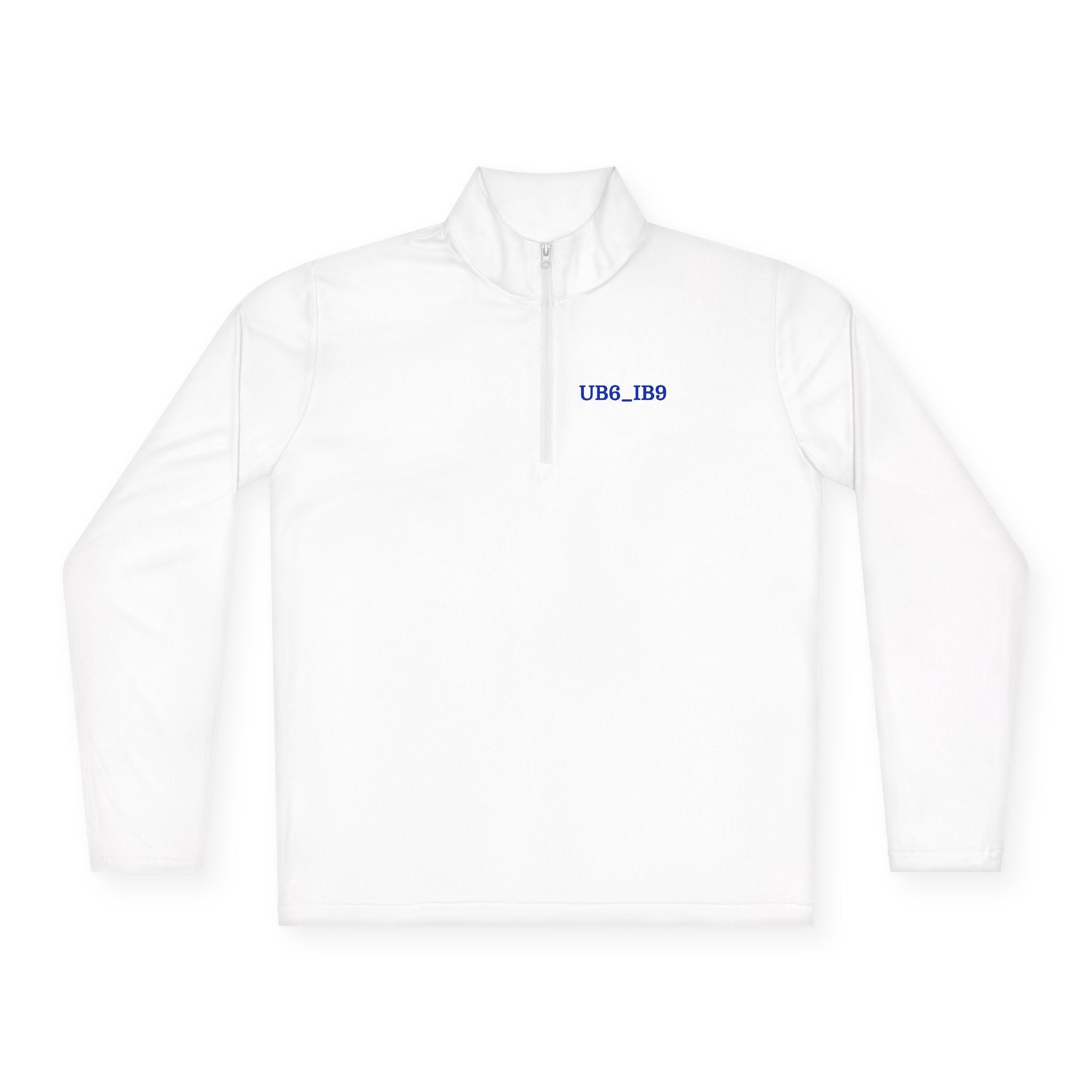 Quarter-Zip Pullover with Small Blue Logo - Minimal Athletic Layer