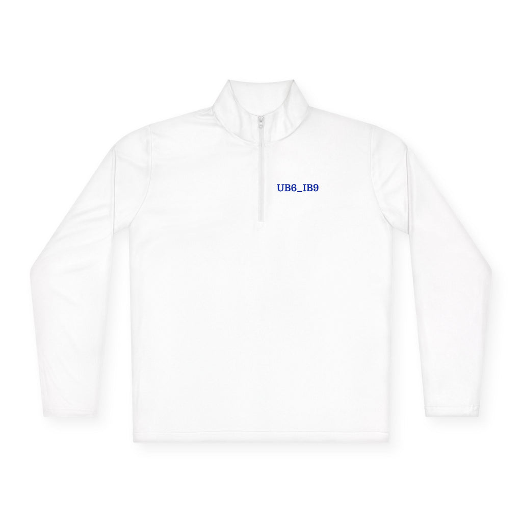 Quarter-Zip Pullover with Small Blue 'UB8_1B8' Chest Logo