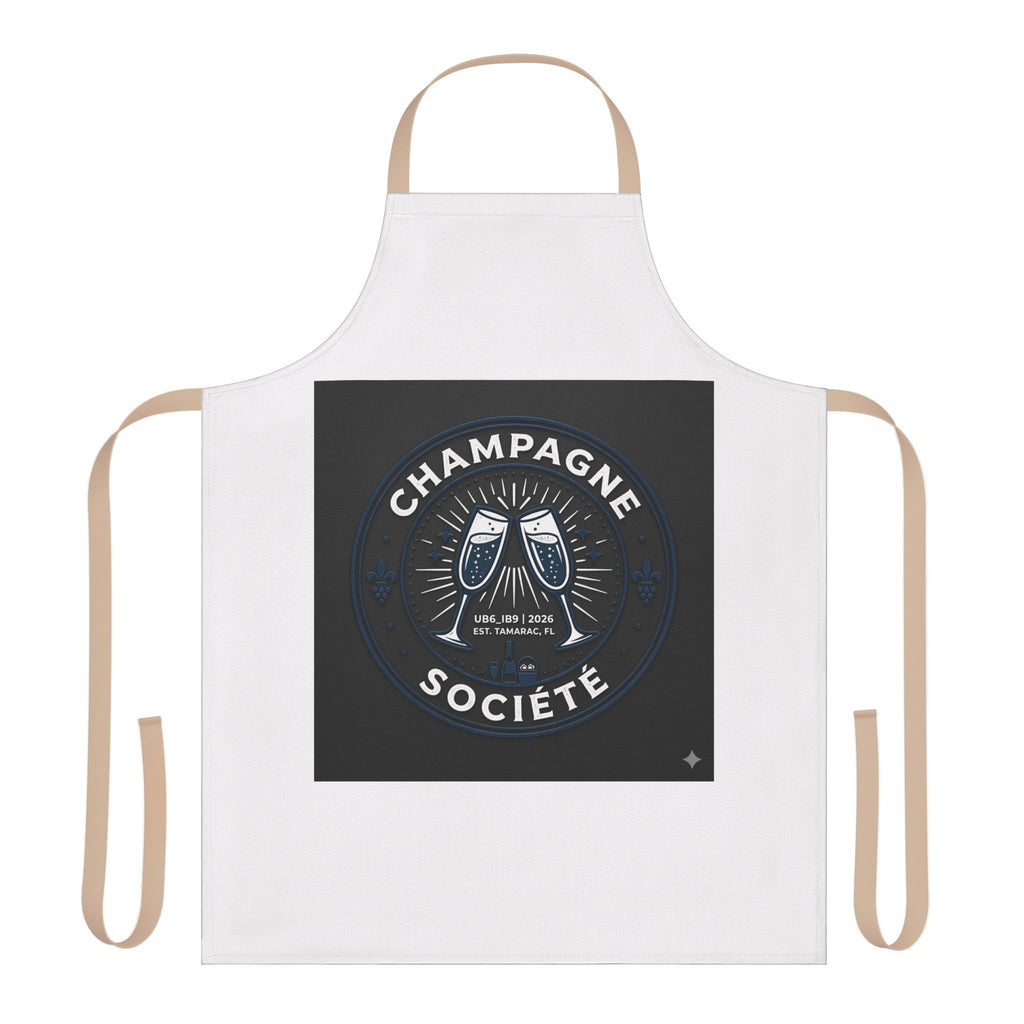 Champagne Société Apron — Toasting Glasses Kitchen Apron for Wine & Party Lovers