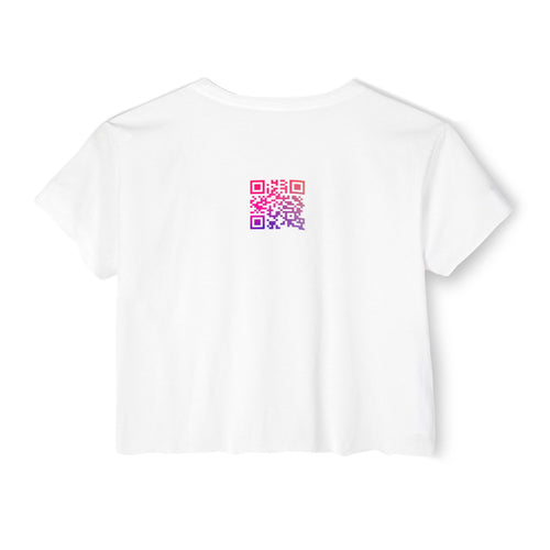 Crop Top — "Back Door ONLY" Festival Tee with QR Code Back