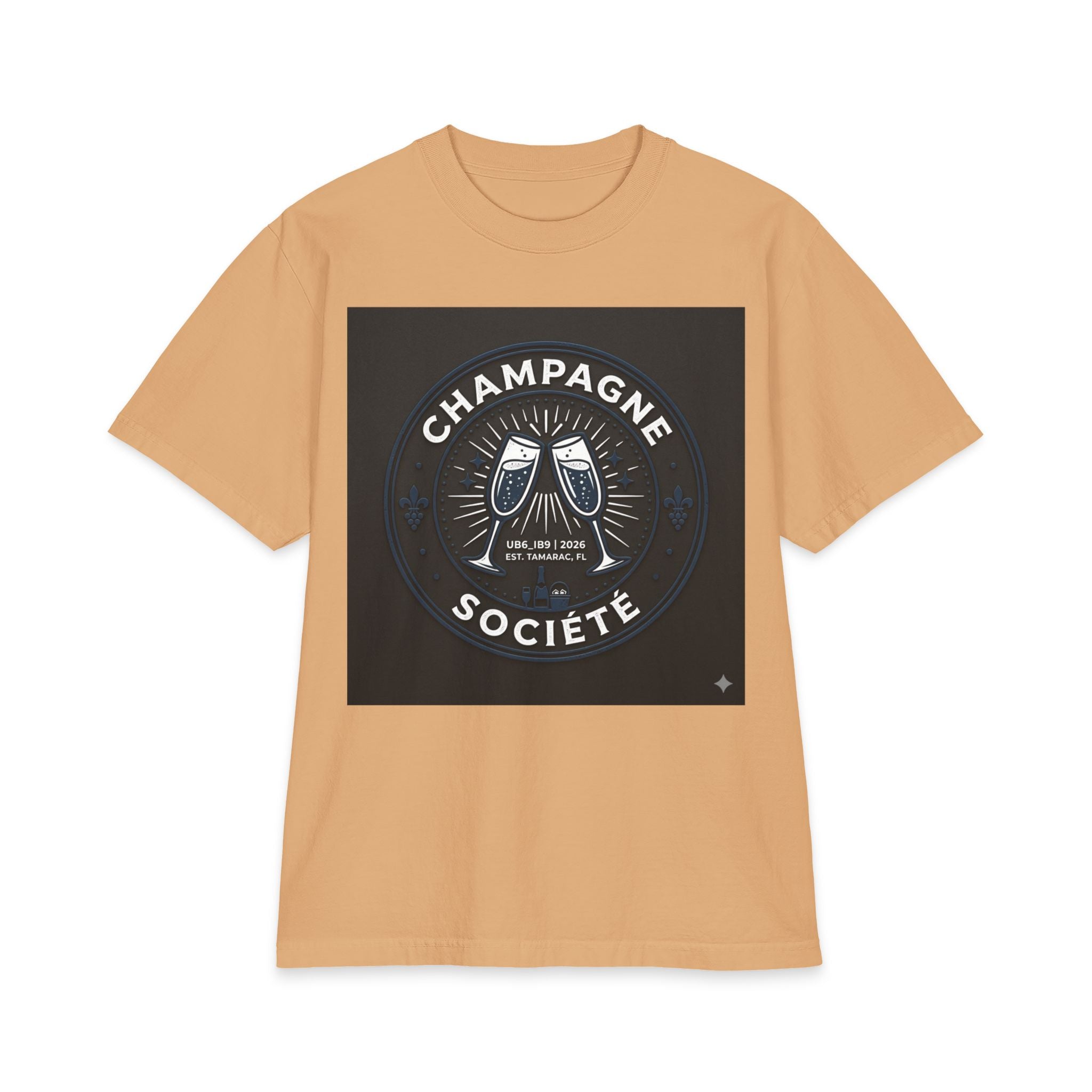 Champagne Société T-Shirt — Toasting Glasses Celebration Tee