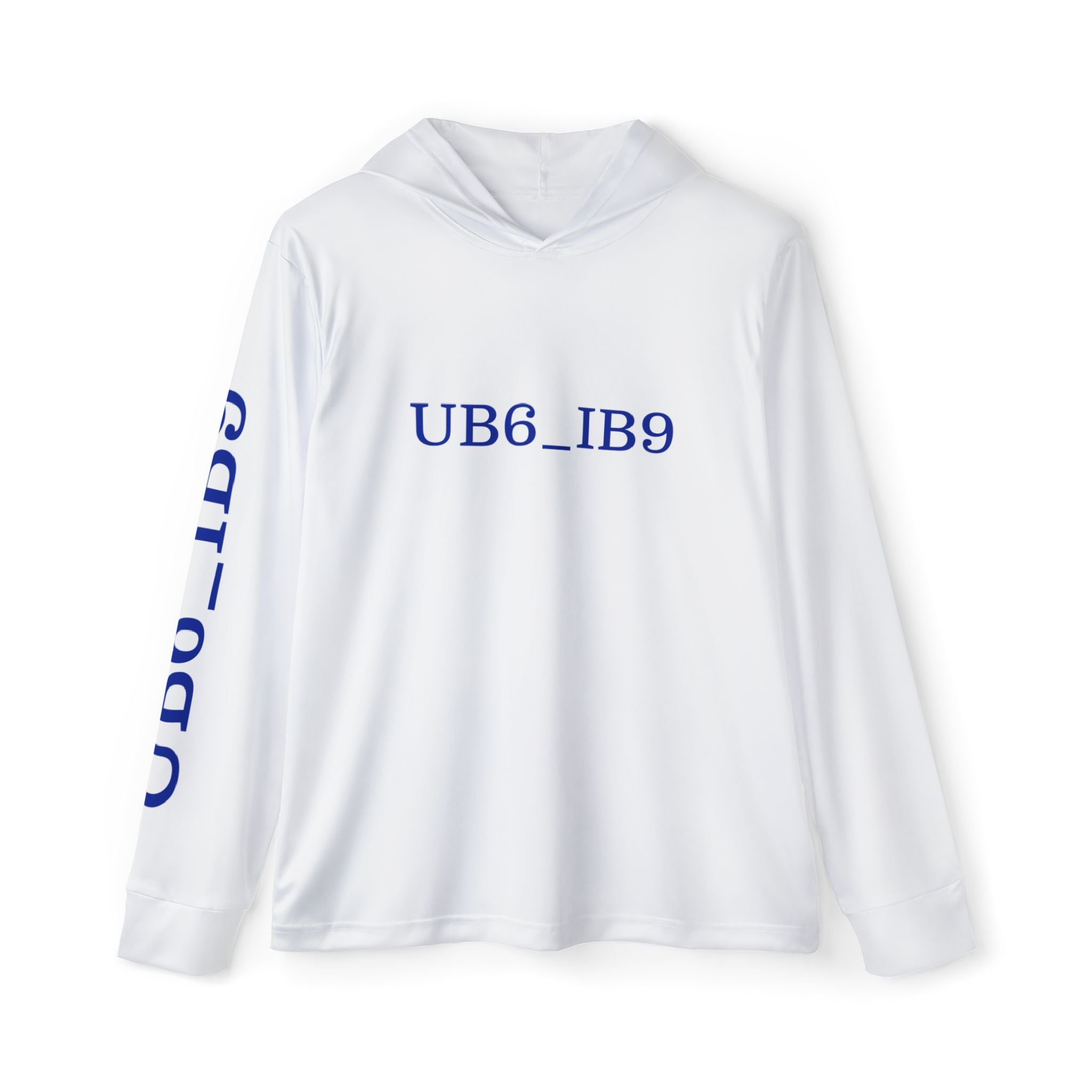 Men's Sports Warmup Hoodie with Blue Sleeve Text