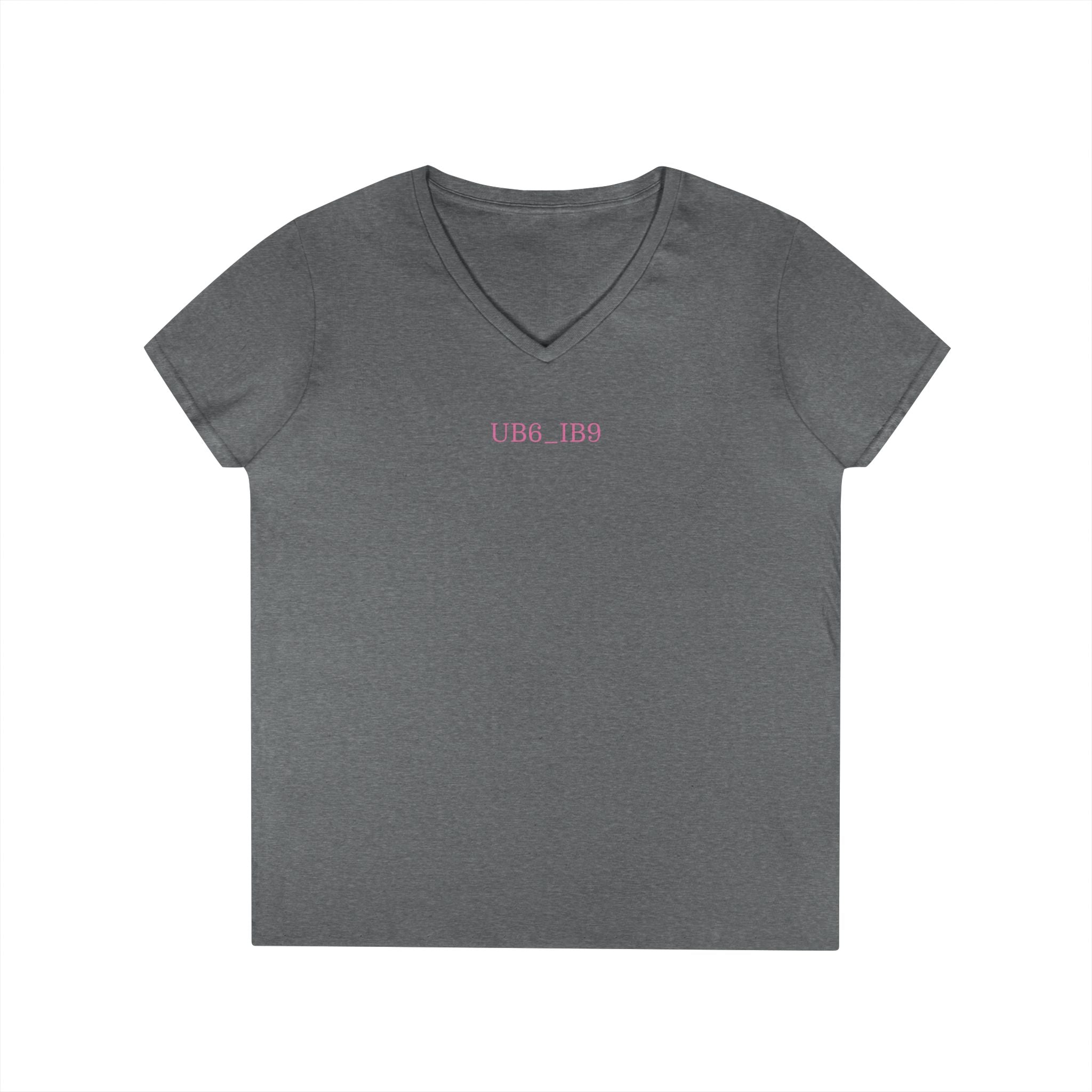 Ladies' V-Neck T‑Shirt — Minimal "USA 189" Pink Embroidered Casual Tee