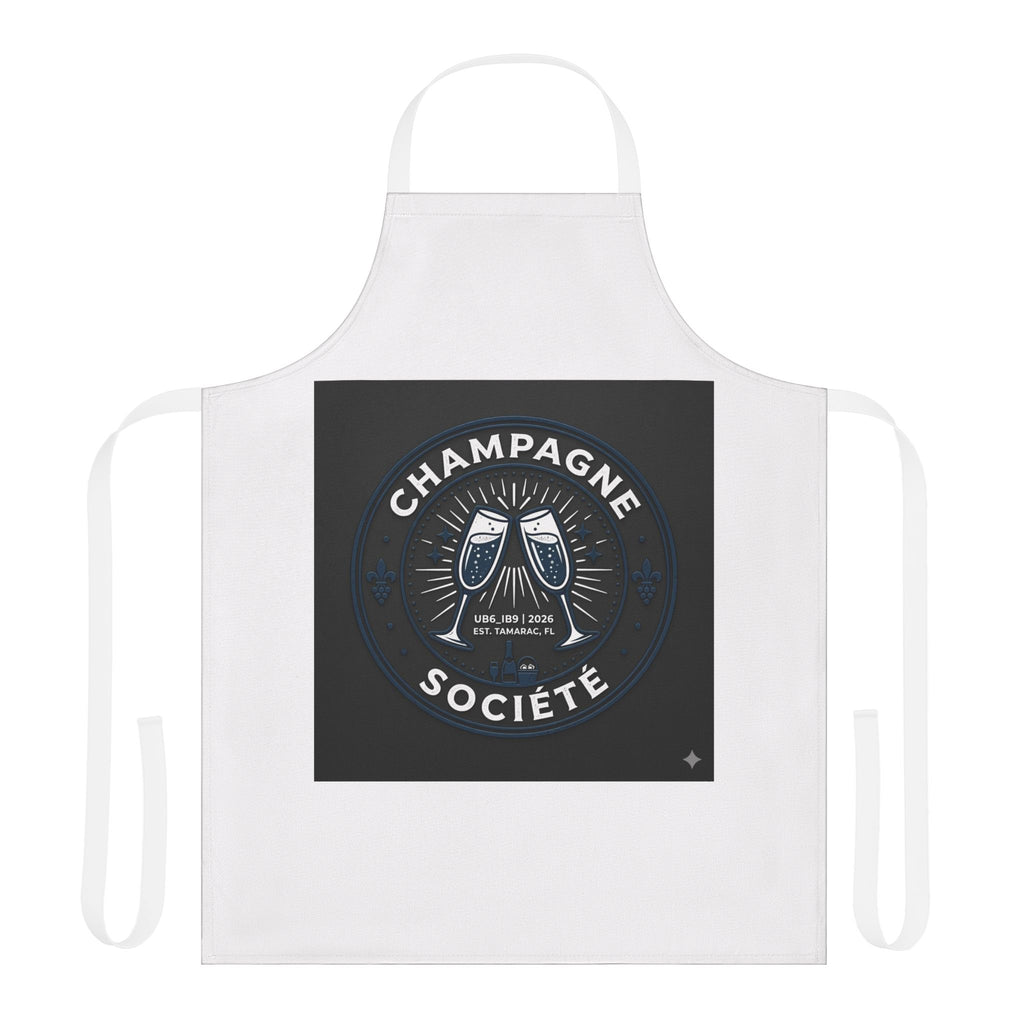 Champagne Société Apron — Toasting Glasses Kitchen Apron for Wine & Party Lovers