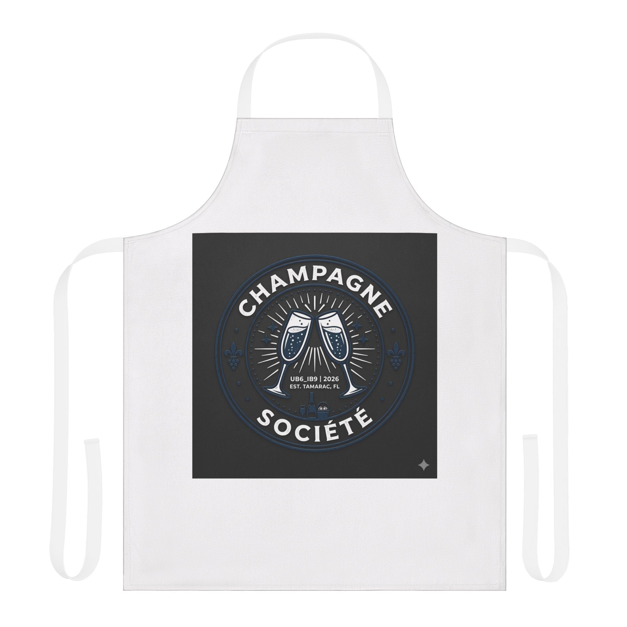 Champagne Société Apron — Toasting Glasses Kitchen Apron for Wine & Party Lovers