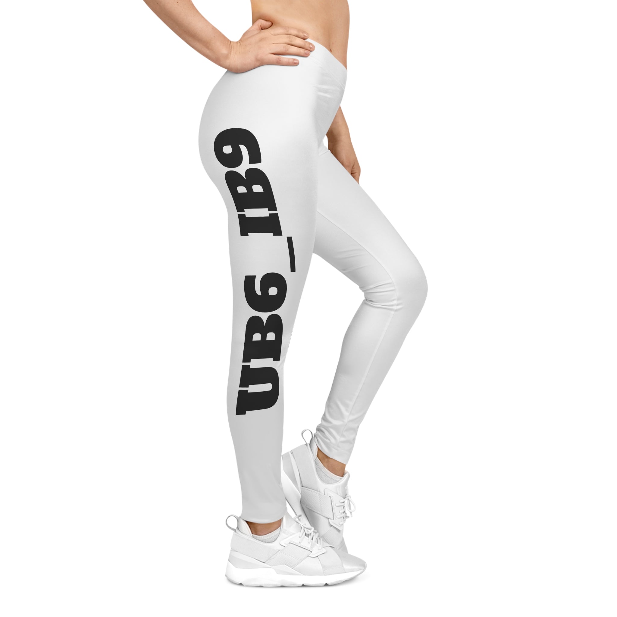 Women's Leggings — Bold Side Text '1R6 1R9' Casual All-Over Print