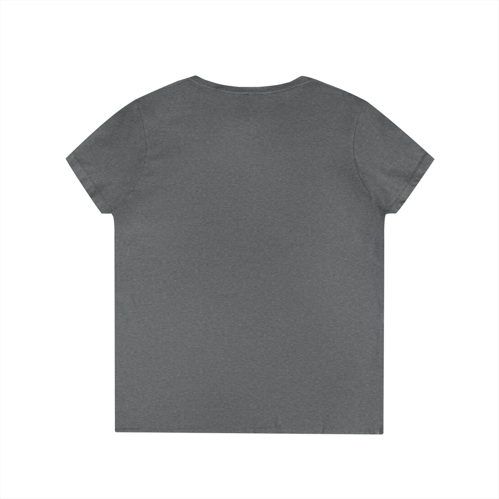 Ladies' V-Neck T‑Shirt — Minimal "USA 189" Pink Embroidered Casual Tee