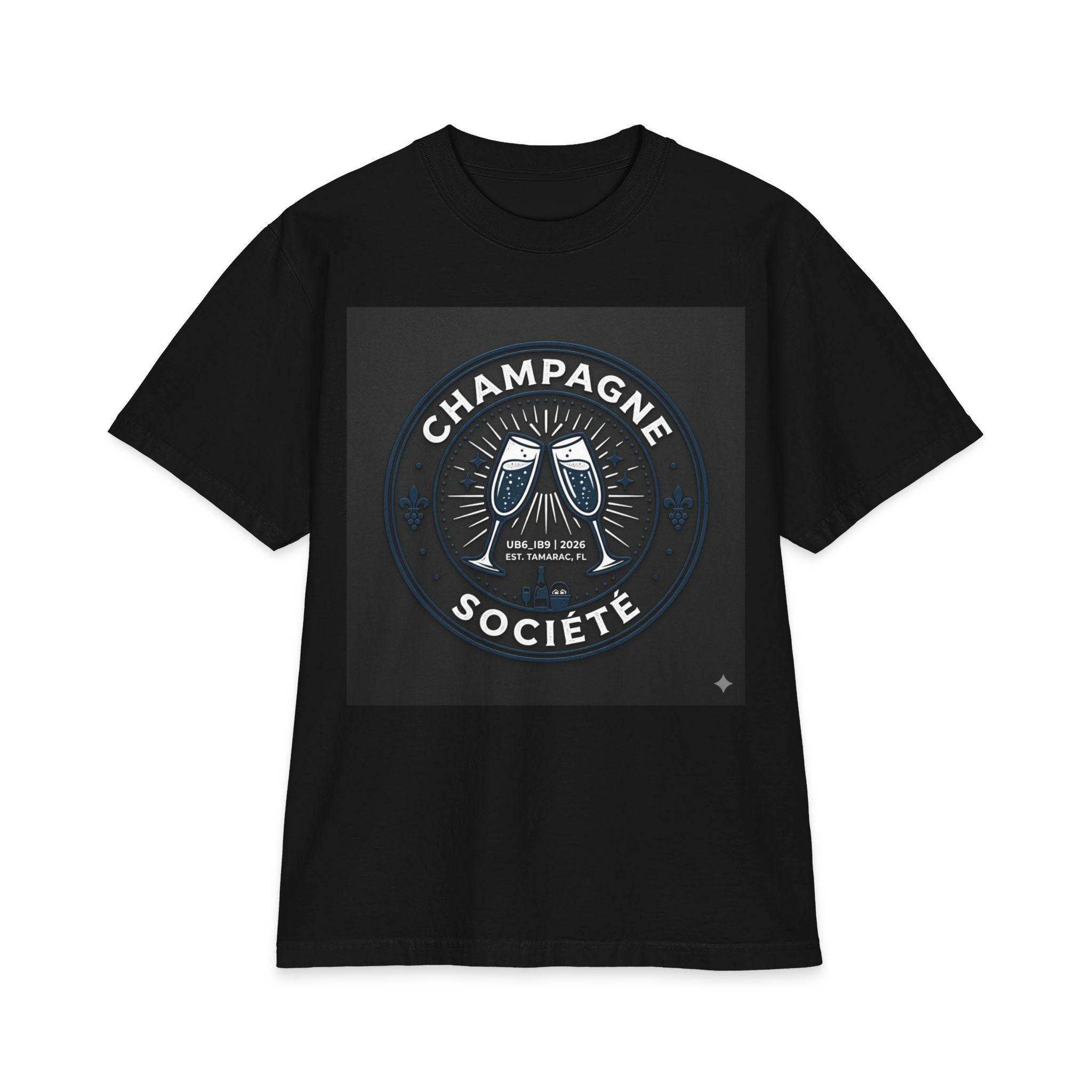 Champagne Société T-Shirt — Toasting Glasses Celebration Tee